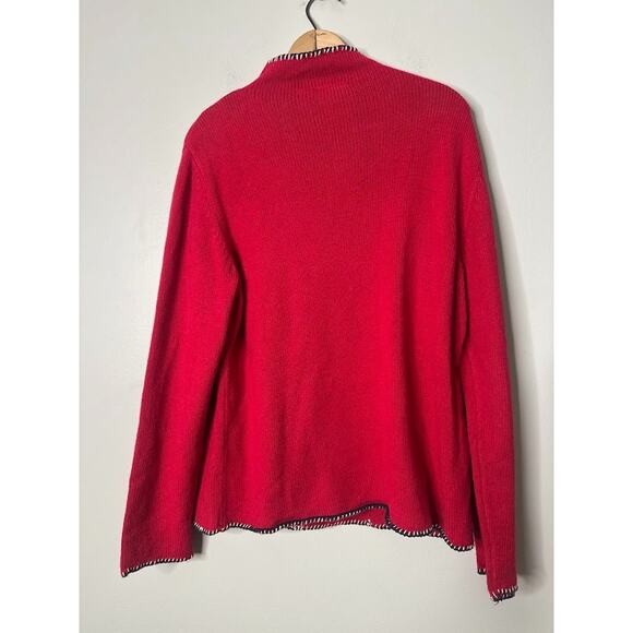 Liz Claiborne Sweater Patriotic Flag Red 1/4 Zip Nautical Womens Size L American - Picture 4 of 7